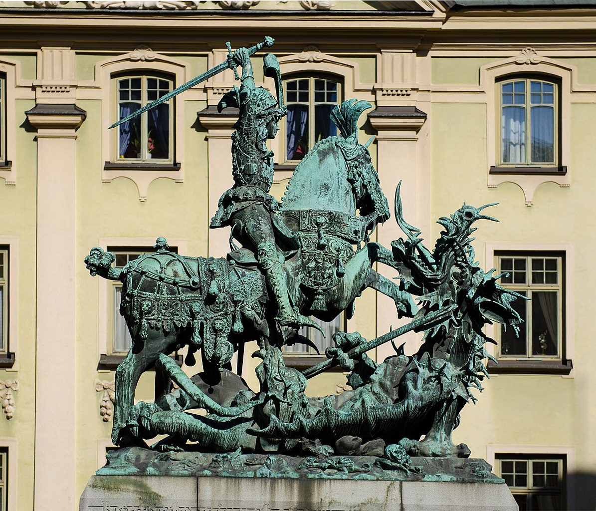 St. George and the dragon, bronze replica in Stockholm (1912)