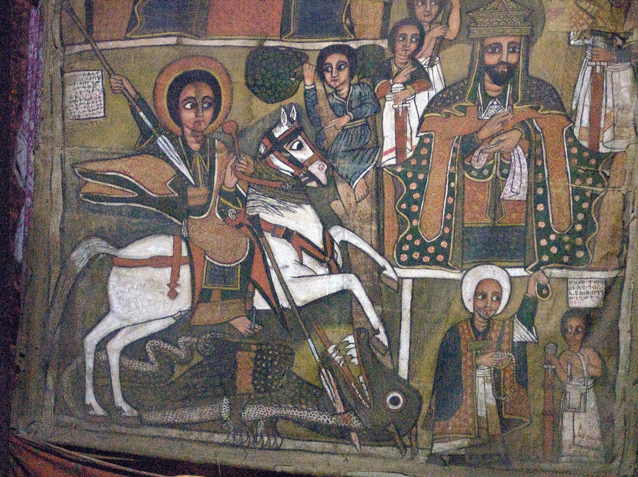 Icon of Saint George in a church in Lalibela, Ethiopia.